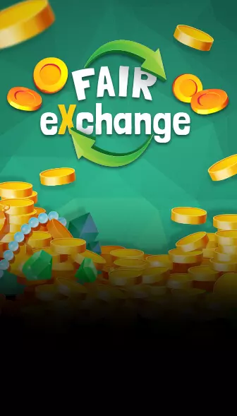 Fair eXchange artwork with gold coins and green swap arrows