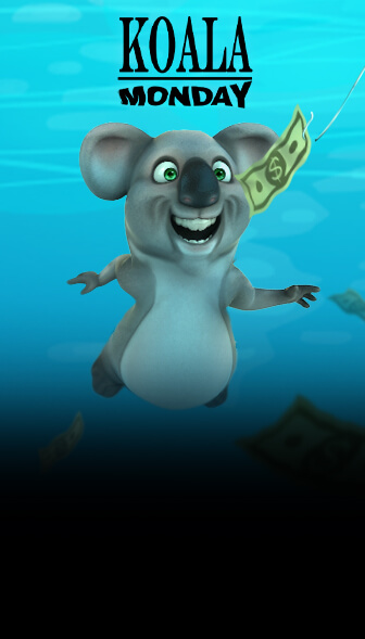 Koala Monday bonus artwork with Kev the Koala swimming after a banknote