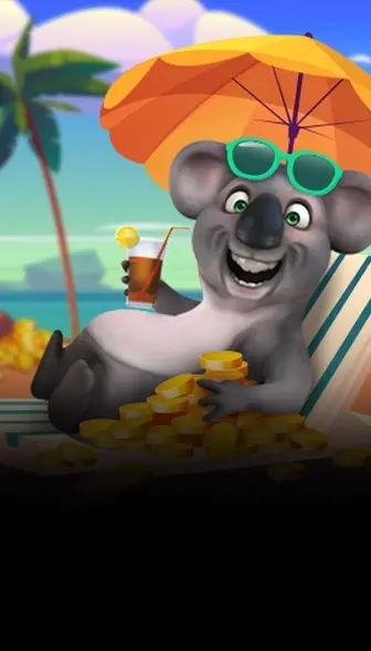 Weekend cashback artwork with Kev the Koala on a beach lounger under an umbrella